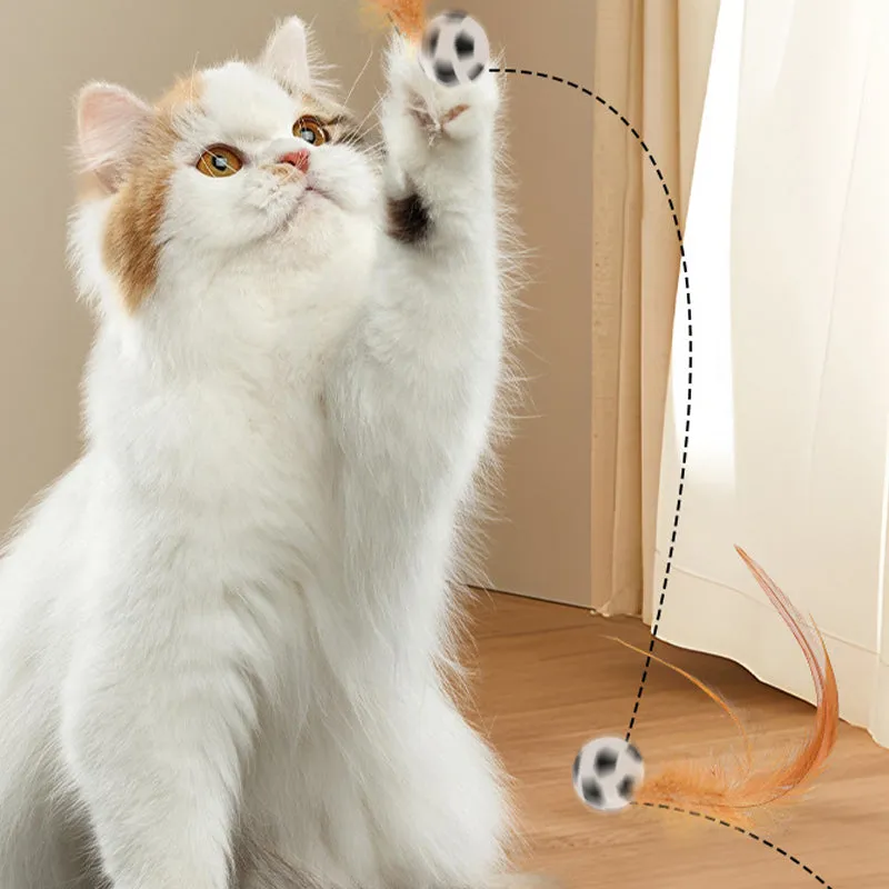 2025 HOT SALE Interactive Cat Bouncy Ball with Feather