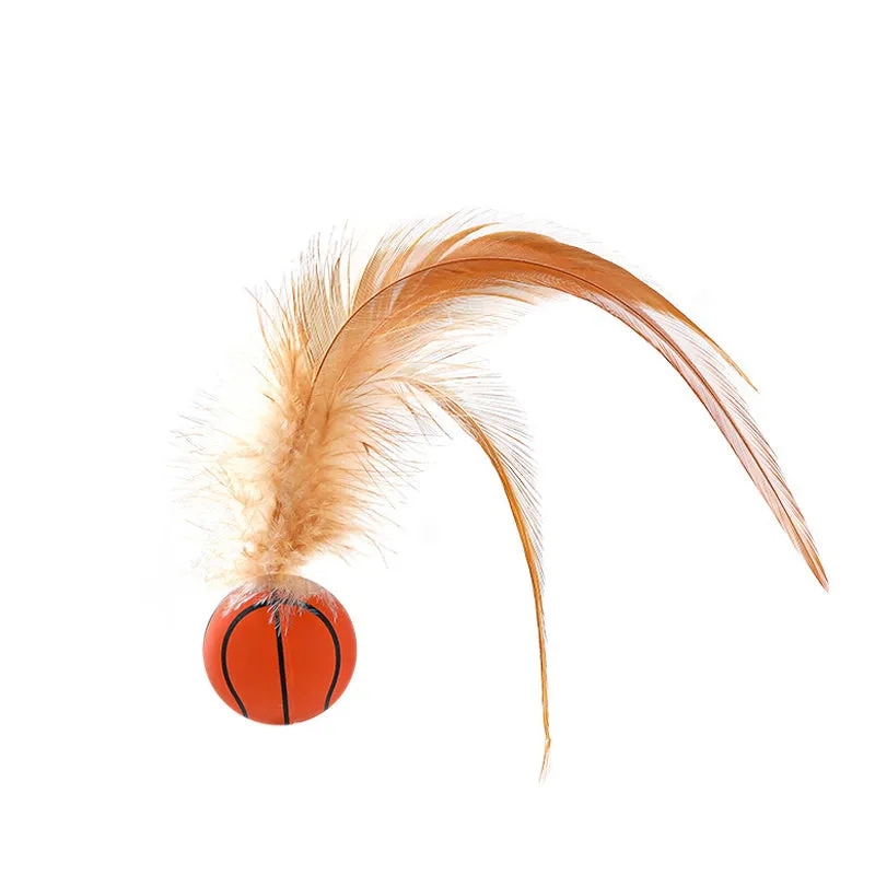 2025 HOT SALE Interactive Cat Bouncy Ball with Feather