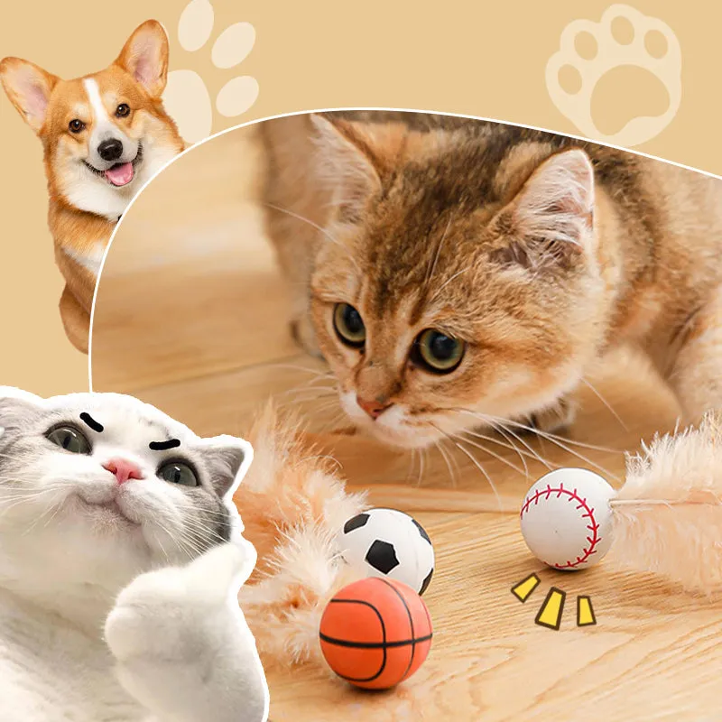 2025 HOT SALE Interactive Cat Bouncy Ball with Feather