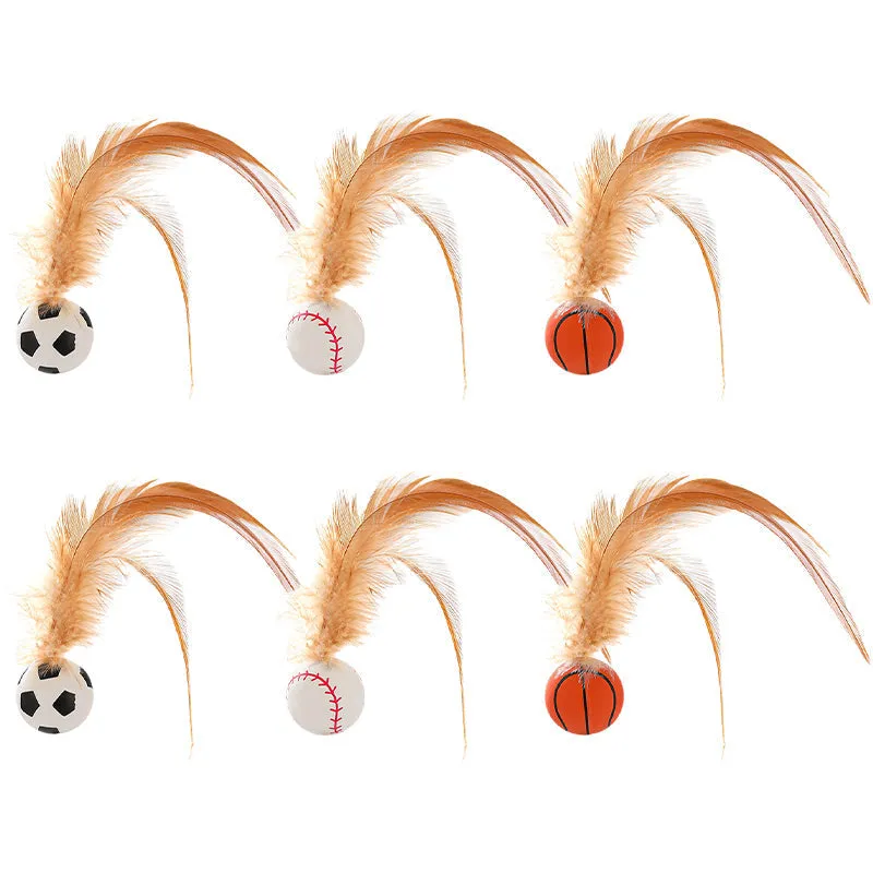 2025 HOT SALE Interactive Cat Bouncy Ball with Feather