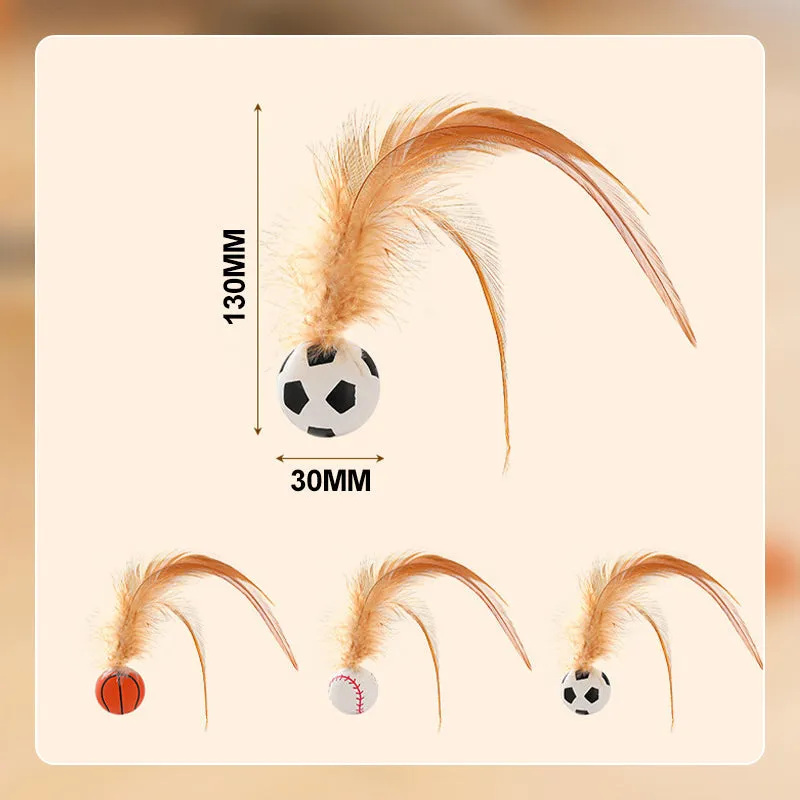 2025 HOT SALE Interactive Cat Bouncy Ball with Feather