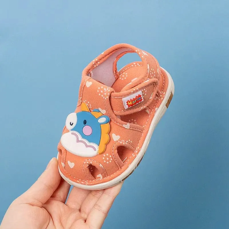 Animal Patch First Walker Squeaky Sandals