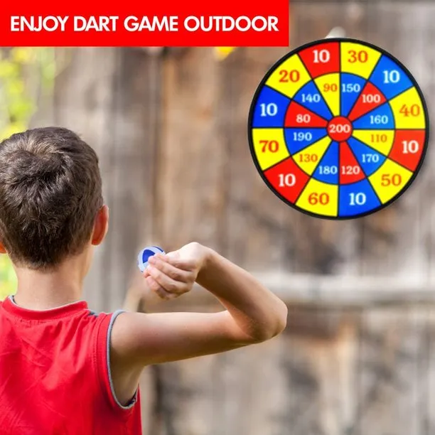 Brier Fun Family Dart Board Games for Kids with Sticky Balls – 14-inch Dartboard and 12 Sticky Balls