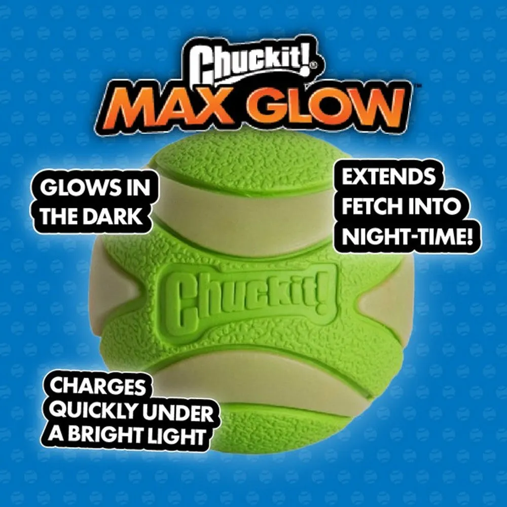 Chuckit! Max Glow Ultra Squeaker Ball 1Pk Medium 6.3cm