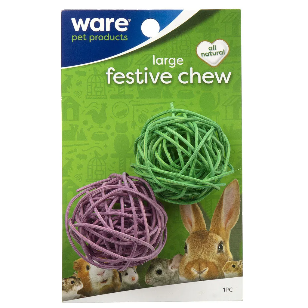 Ware Festive Chew Toy for Small Animals, Large, 2-count
