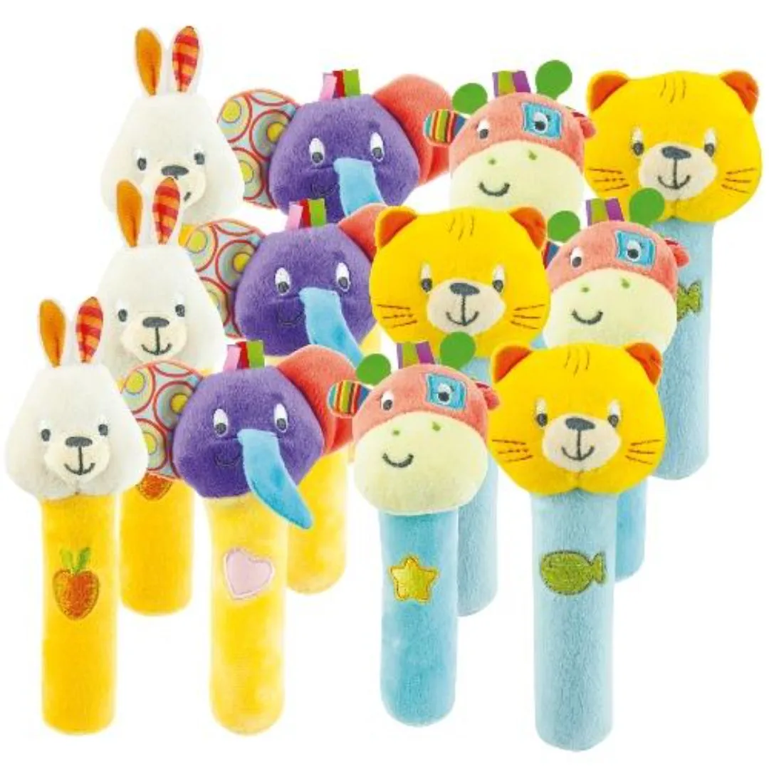 Winfun - Soft Grip`N Play Rattle Stick Pal For Kids,  12 pcs