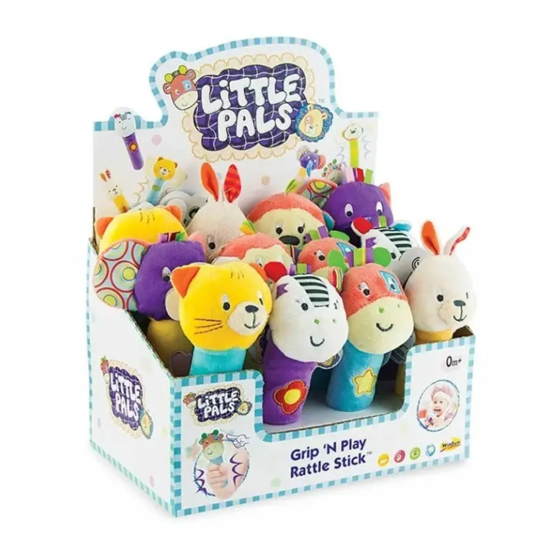 Winfun - Soft Grip`N Play Rattle Stick Pal For Kids,  12 pcs